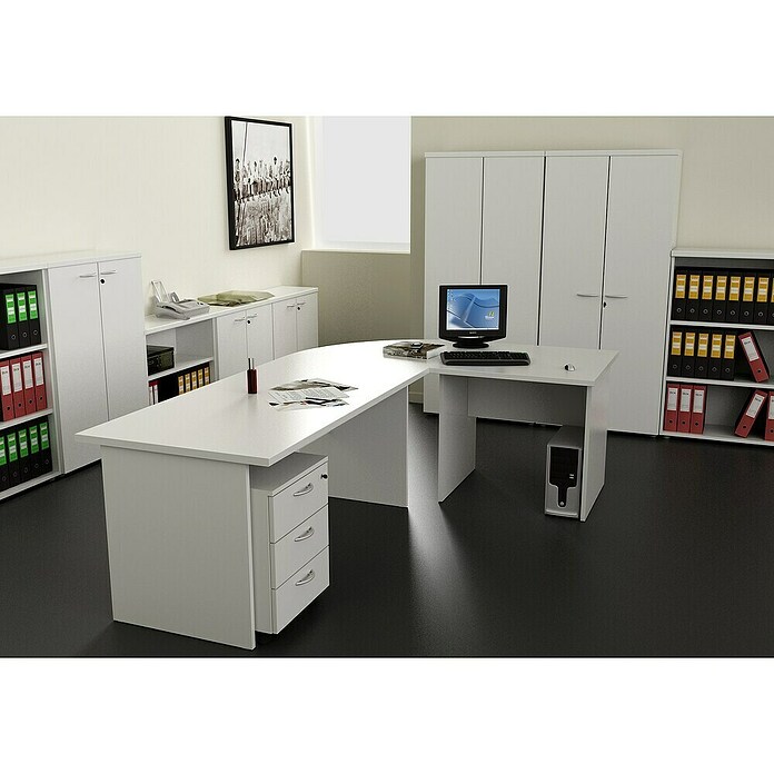 ArtExport Presto Mesa de escritorio (L x An x Al: 80 x 140 x 74 cm, Blanco, Pata tipo panel) | BAUHAUS