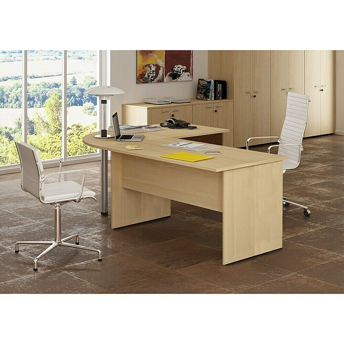 ArtExport Presto Mesa de escritorio (L x An x Al: 80 x 160 x 74 cm, Haya, Pata tipo panel) | BAUHAUS
