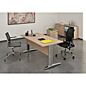 ArtExport Presto Mesa de escritorio (L x An x Al: 80 x 140 x 74 cm, Roble, Pata de metal gris) | BAUHAUS