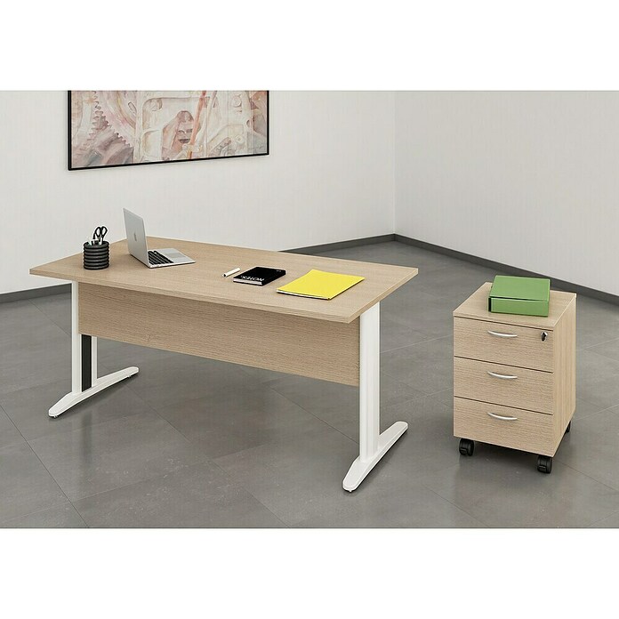 ArtExport Presto Cajonera con ruedas Venere (L x An x Al: 52 x 43 x 59,5 cm, Roble, Número de cajones: 3 ud.) | BAUHAUS
