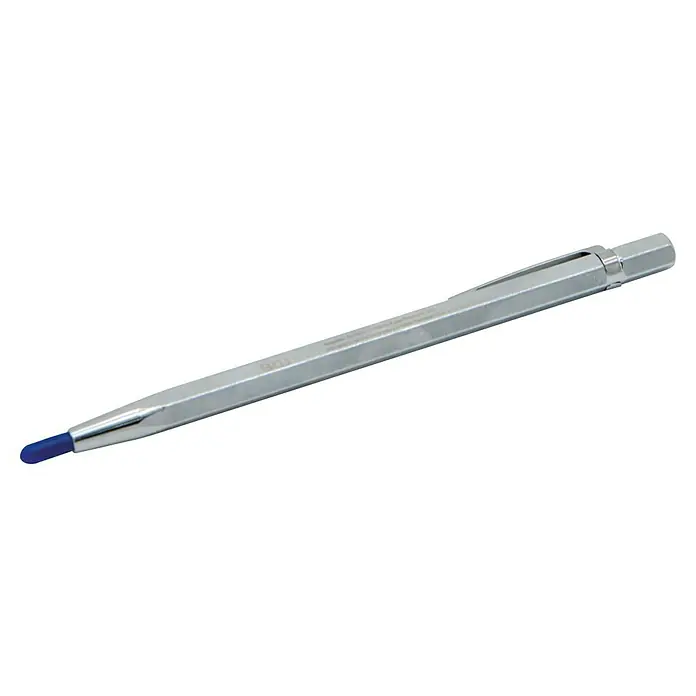 Heka Reißnadel - 150 mm - Silberfarbener Rotring-Druckbleistift mit blauer Spitze, ideal für präzises Zeichnen und Schreiben.