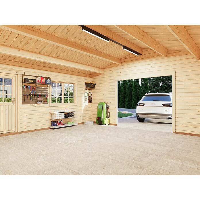 Palmako Garaje Roger sin puerta (Medidas ext. (An x Pr): 514 x 598 cm, Madera, Natural, 23,9 m²) | BAUHAUS