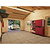 Palmako Garaje con carport Roger con puerta abatible (Medidas ext. (An x Pr): 1.006 x 619 cm, Natural, Madera, 19 m², Incluye puerta de madera) | BAUHAUS