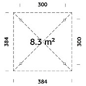 Palmako Pérgola Bianca S (L x An: 384 x 384 cm, Madera, Natural) | BAUHAUS