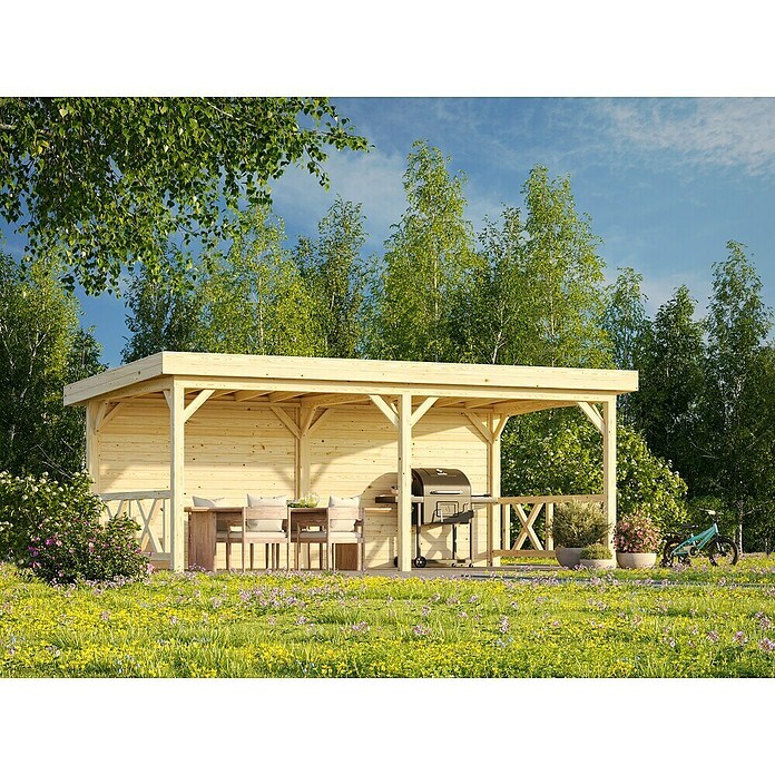 Palmako Pérgola Lenna Set 308 (L x An: 628 x 340 cm, Madera, Natural) | BAUHAUS