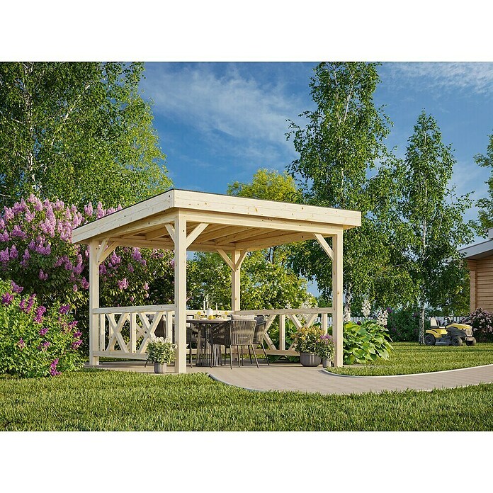 Palmako Pérgola Lenna Set 301 (L x An: 340 x 340 cm, Madera, Natural) | BAUHAUS