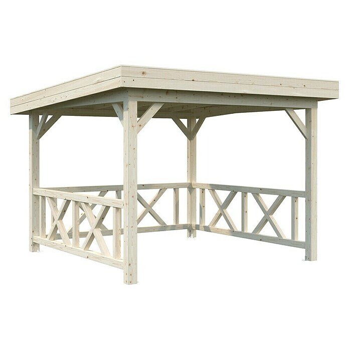 Palmako Pérgola Lenna Set 301 (L x An: 340 x 340 cm, Madera, Natural) | BAUHAUS