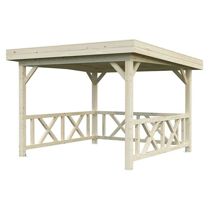 Palmako Pérgola Lenna Set 301 (L x An: 340 x 340 cm, Madera, Natural) | BAUHAUS