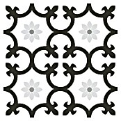 Feinsteinzeugfliese Dalia Black (25 x 25 cm, Schwarz/Weiß, Matt) | BAUHAUS