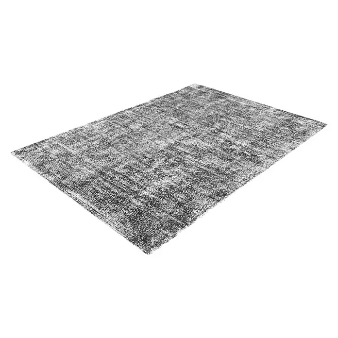 Kayoom Kurzflorteppich Etna - Anthrazit, 230 x 160 cm, 100 % Mikropolyester - Dieser Teppich in Grau- und Weißtönen hat eine unregelmäßige Textur, die ihm einen Vintage-Look verleiht. Ein echter Hingucker für jeden Raum.