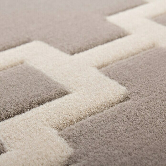Kayoom Kurzflorteppich Lina 200 (Taupe/Elfenbein, 230 x 160 cm)