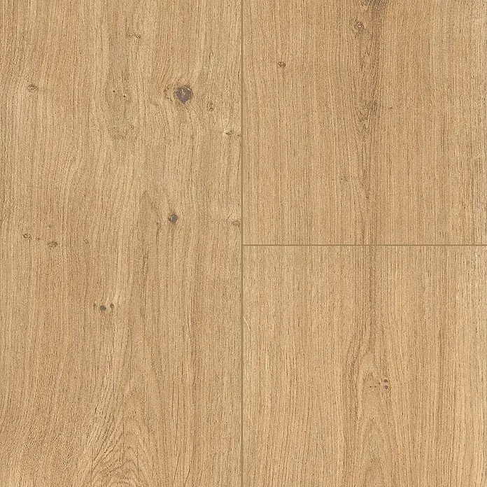 LOGOCLIC Vinto Laminat - Eiche Milford, Landhausdiele, 1.288 x 195 x 8 mm - Bild einer Oberfläche aus Laminatboden in Eichenholzoptik, der eine warme und natürliche Ausstrahlung verleiht.