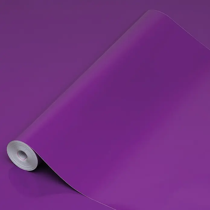 D-c-fix Klebefolie Uni Lack - 200 x 45 cm, Flieder, Selbstklebend - Nahaufnahme einer Rolle lila Vinylfolie, ideal für Bastelprojekte und Dekorationen. Perfekt für DIY-Enthusiasten.