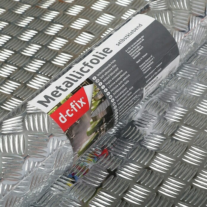 D-c-fix Riffeleffektfolie (150 x 45 cm, Silber, Riffelblech, Selbstklebend)