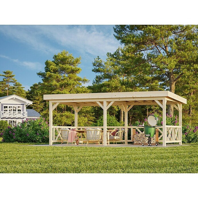 Palmako Pérgola Lenna Set 307 (L x An: 628 x 340 cm, Madera, Natural) | BAUHAUS