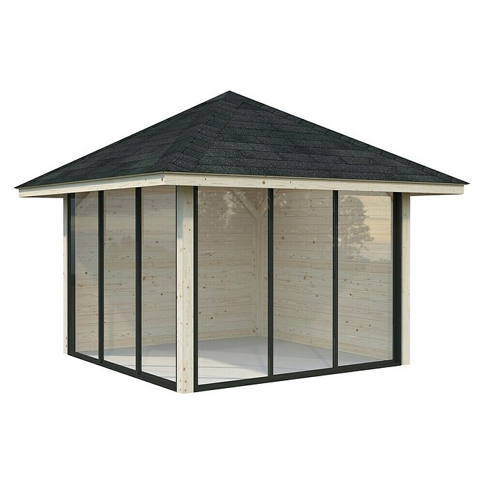 Palmako Caseta de jardín Bianca Set 201 Slide (Medidas ext. (An x Pr): 384 x 300 cm, Madera, Natural) | BAUHAUS
