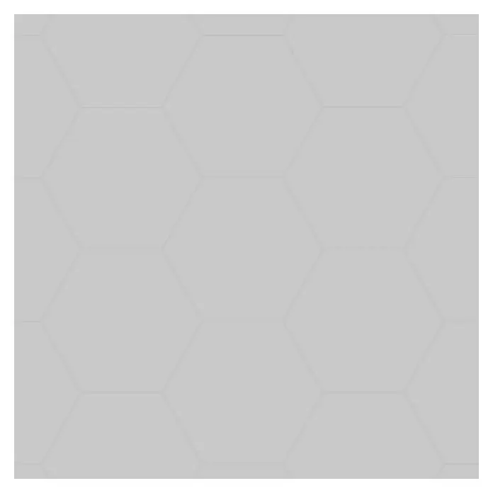 Feinsteinzeugfliese Hexagon Basic Silver - 25 x 22 cm, Grau, Matt - Stilisierte Darstellung einer sechseckigen Oberfläche in sanften Grautönen, die eine moderne und vielseitige Textur für Hintergründe bietet.