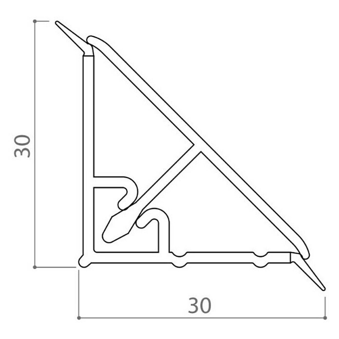 Eurolam Završna lajsna  (D x Š x V: 4.000 x 30 x 30 mm, PVC) | BAUHAUS