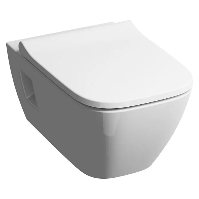 Geberit Smyle WC-Sitz Slim Sandwich - Duroplast, Weiß, Mit Absenkautomatik - Wandhängendes WC in Weiß. Das moderne Design passt perfekt in jedes Badezimmer. Stilvoll und platzsparend.