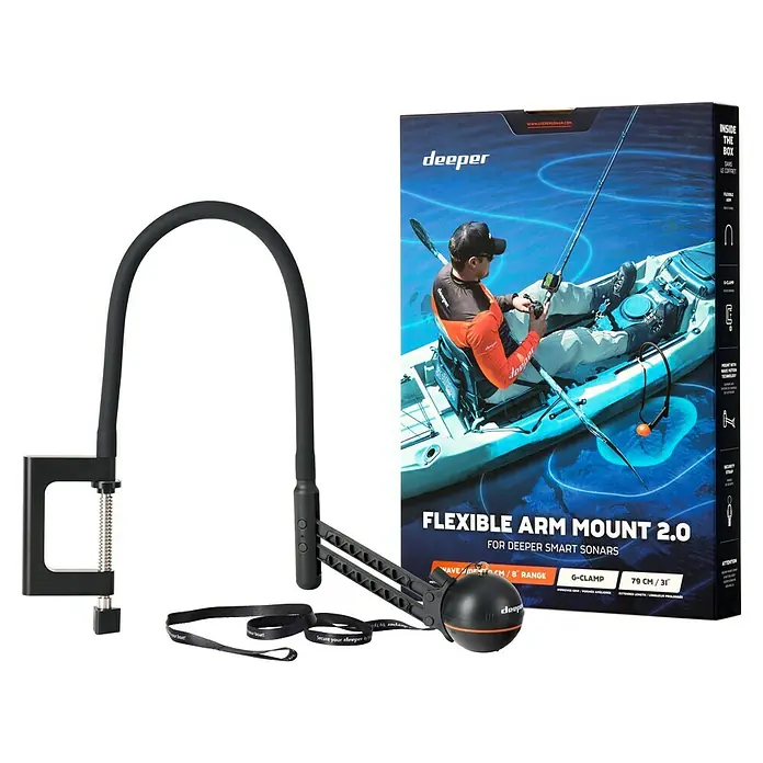 Deeper Halterung Flexible Arm Mount 2.0 - Passend für: Deeper Fishfinder PRO, PRO+2, CHIRP+2 - Das Deeper Flexible Arm Mount 2.0 für smarte Sonare: Sichere und flexible Befestigungslösung für Ihr Angelzubehör.