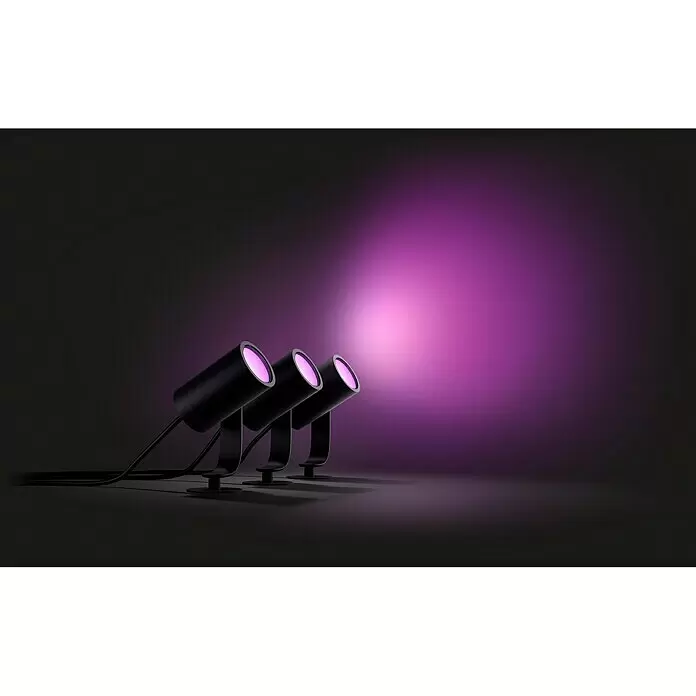 Philips Hue LED-Gartenspot-Set White & Color Ambiance Lily - RGBW, IP65, Höhe: 19,4 cm, 3 Stk.