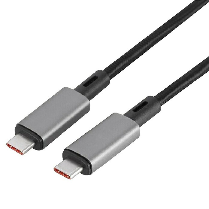 Q-Link USB-kabel 1M USB-C/USB-C 240W-40G (USB-C-aansluiting, Zwart) | BAUHAUS