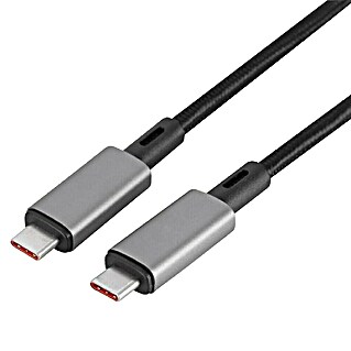 Q-Link USB-kabel 1M USB-C/USB-C 240W-40G (USB-C-aansluiting, Zwart)