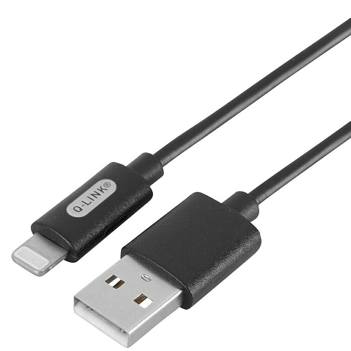 Q-Link Datakabel Iphone 1M USB-A Zwart (Zwart) | BAUHAUS