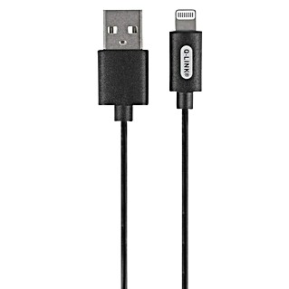 Q-Link Datakabel Iphone 1M USB-A Zwart (Zwart)