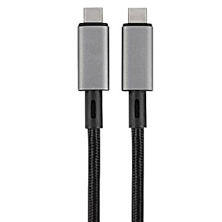 Q-Link Datakabel 10G 1M Type-C/Type-C (Zwart, Max. aansluitvermogen: 100 W)