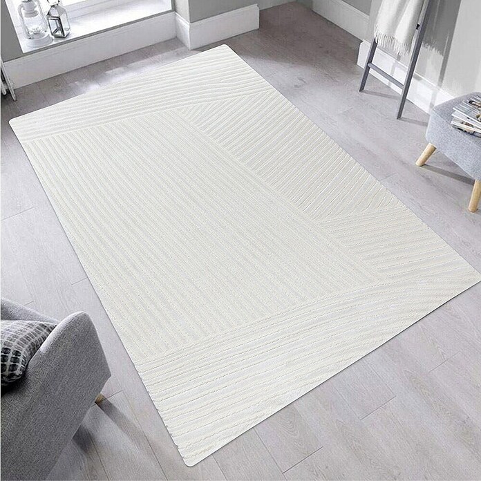 Alfombra de pelo largo Relieve (Crudo, 230 x 160 cm, 80% polipropileno / 20% poliéster) | BAUHAUS