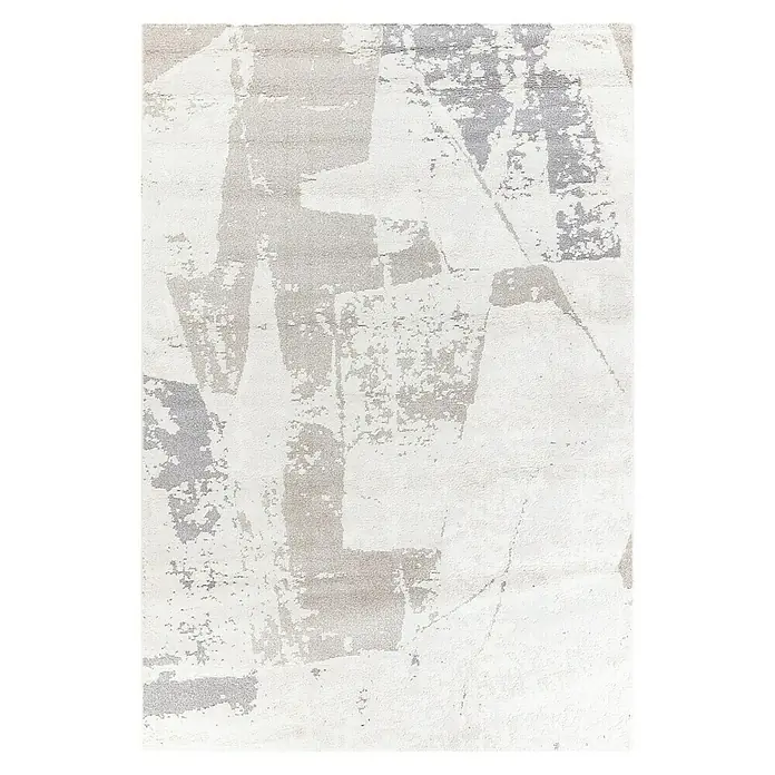 Alfombra de pelo corto Brochazos - Natural, 110 x 60 cm, 100% Poliéster - Una alfombra abstracta en tonos neutros con un diseño moderno y artístico, que añade un toque elegante a cualquier espacio.