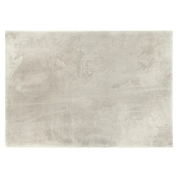 Alfombra de pelo largo Cuba - Blanco, 60 x 110 cm, 100% Poliéster - Esta imagen muestra una baldosa cerámica con una superficie texturizada de color gris claro, que recuerda a la piedra o el hormigón. Ideal para diseño interior moderno.