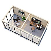 Palmako Caseta de jardín Lenna Set 702 Slide Plus (Medidas ext. (An x Pr): 628 x 340 cm, Madera, Natural) | BAUHAUS