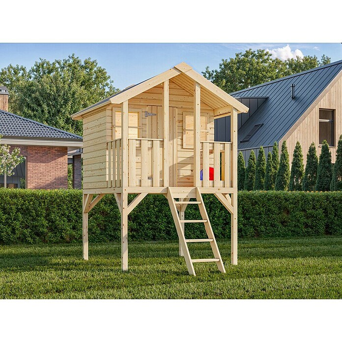Palmako Caseta infantil Toby elevada (L x An x Al: 180 x 190 x 287 cm, Madera, Marróm) | BAUHAUS