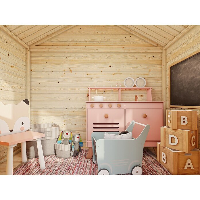 Palmako Caseta infantil Toby elevada (L x An x Al: 180 x 190 x 287 cm, Madera, Marróm) | BAUHAUS
