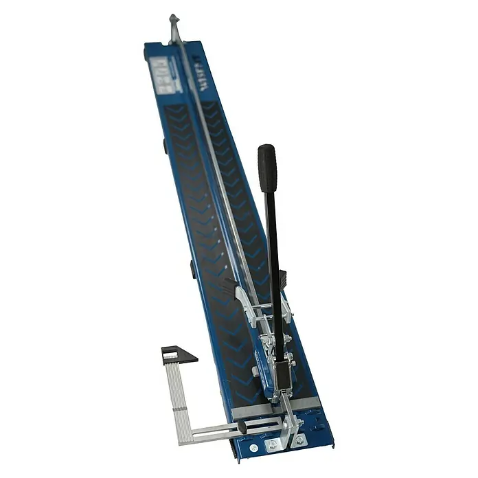 Wisent Cortador manual de azulejos RC 1200 - Longitud de corte máx.: 1.200 mm, Espesor máx. de azulejo: 12 mm - Cortadora de azulejos con marco azul y mango negro, una herramienta para cortar azulejos con precisión.