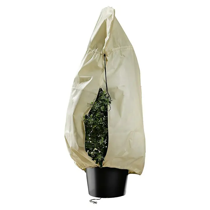BioGreen Winterschutzhaube XXL - Ø x H: 76 x 180 cm, 70 g/m² - Schutzhülle für Pflanzen, die eine robuste Abdeckung mit Kordelzug für zusätzlichen Schutz vor Kälte und Frost bietet.