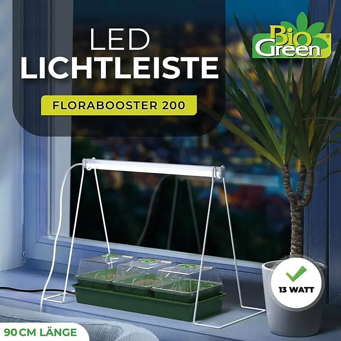 BioGreen Pflanzenlampe Florabooster 200 - Länge: 90 cm - Bio Green LED-Lichtleiste Florabooster 200 zur Förderung des Pflanzenwachstums. Ideal für Anzucht und Kultivierung.