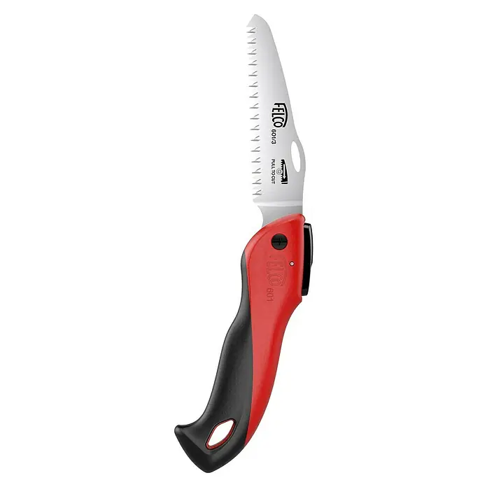 Felco Klappsäge 601 - Max. Aststärke: 60 mm - Die Felco 601 Klappsäge mit ihrem roten und schwarzen Griff. Ideal für den professionellen Gebrauch, ein langlebiges Werkzeug für Gartenarbeiten.