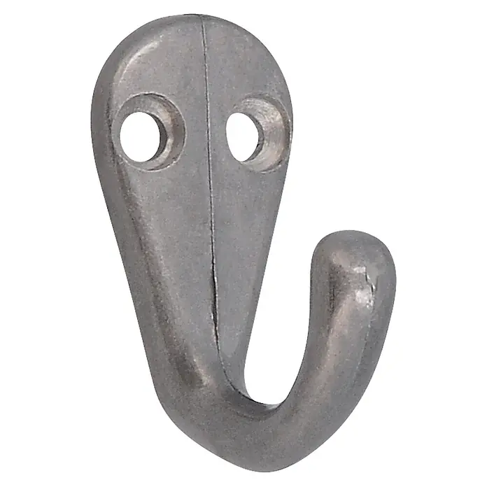 Siro Garderobenhaken - L x B x H: 20 x 41 x 33 mm - Metallkleiderhaken zur Wandmontage mit zwei Löchern zur einfachen Befestigung. Ideal für Bad, Küche oder Schlafzimmer.