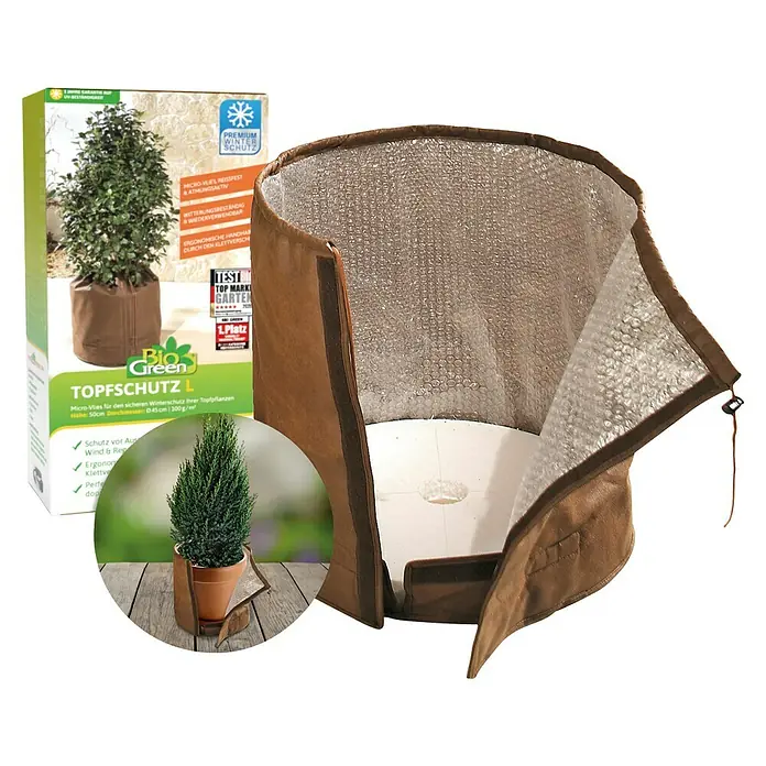 BioGreen Winterschutz Topfschutz L - 45 x 50 cm - Winterfester Pflanzentopfschutz von Bio Green.
