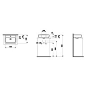 Laufen Pro Waschbecken (L x B: 450 x 340 mm, Glänzend, Keramik, Weiß)