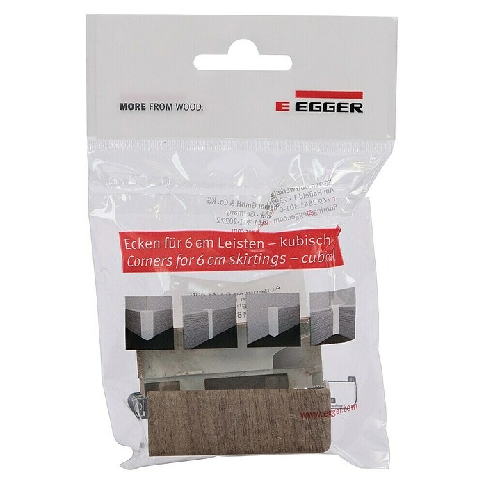 Egger Außenecke Cubical (Nußbaum hellbraun, 2 Stk., Passend für: Egger Cubical Sockelleisten 14 x 58 mm) | BAUHAUS