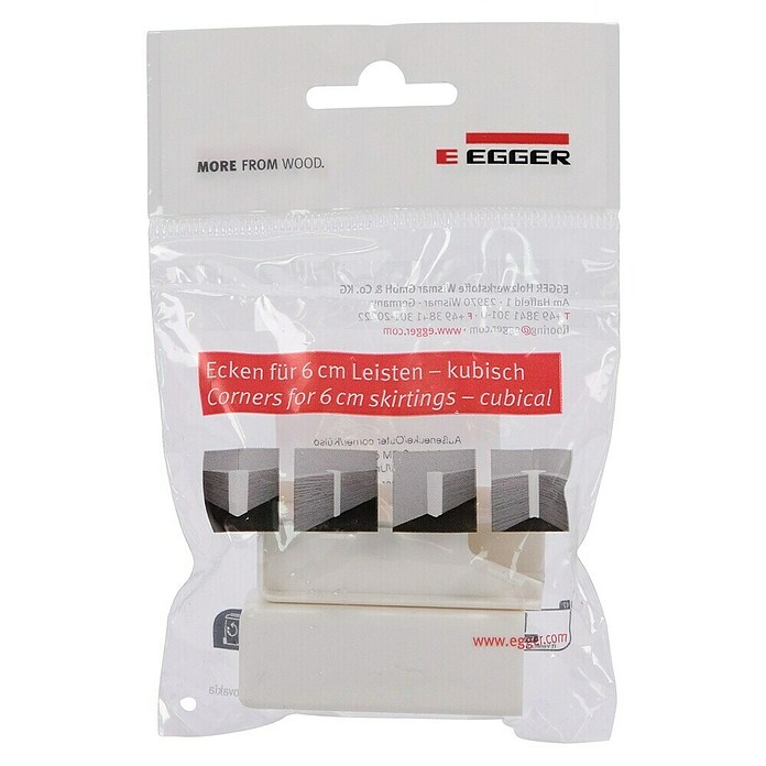 Egger Außenecke Cubical (Universal weiß, 2 Stk., Passend für: Egger Cubical Sockelleisten 14 x 58 mm) | BAUHAUS