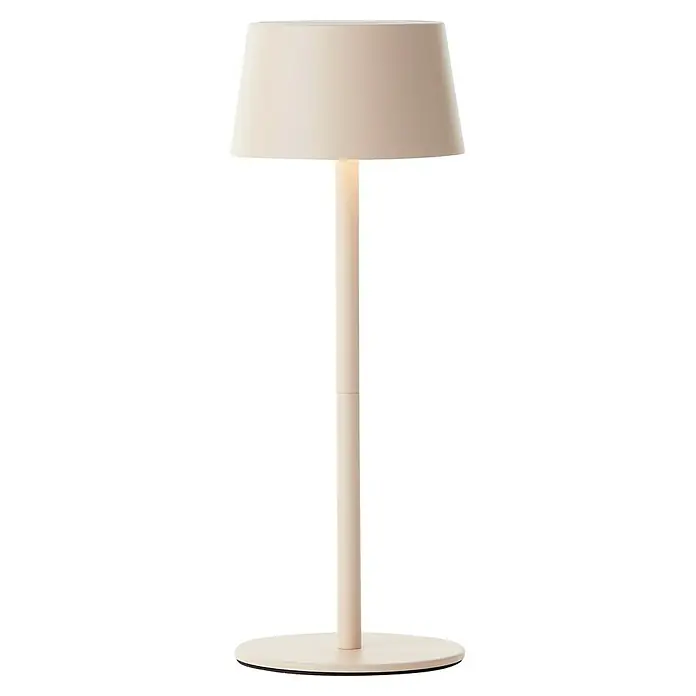 Brilliant Solar-Tischleuchte Viani - 2 W, L x B x H: 9 x 9 x 25 cm, Beige, IP44 - Elegante Stehlampe mit beigem Schirm und schlichtem, zylindrischem Fuß, die ein warmes Licht spendet. Perfekt für Wohn- und Schlafzimmer.