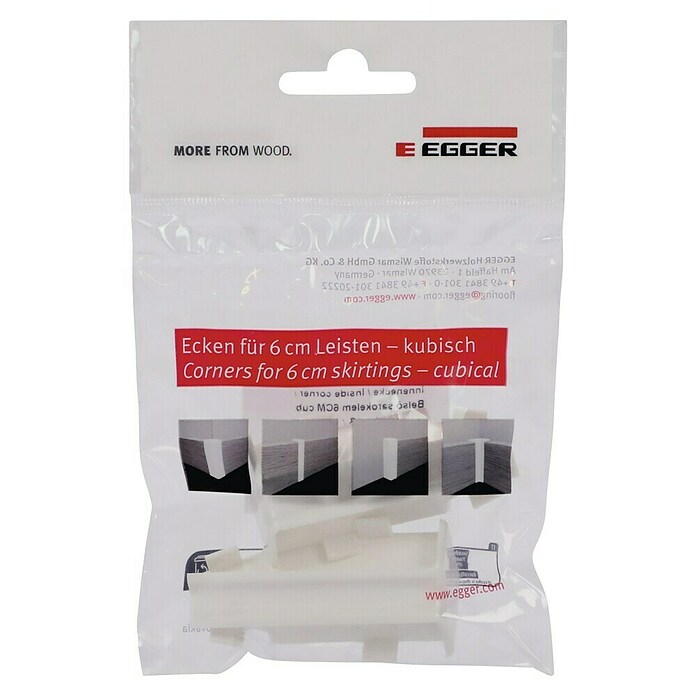 Egger Innenecke Cubical (Universal weiß, 2 Stk., Passend für: Egger Cubical Sockelleisten 14 x 58 mm) | BAUHAUS
