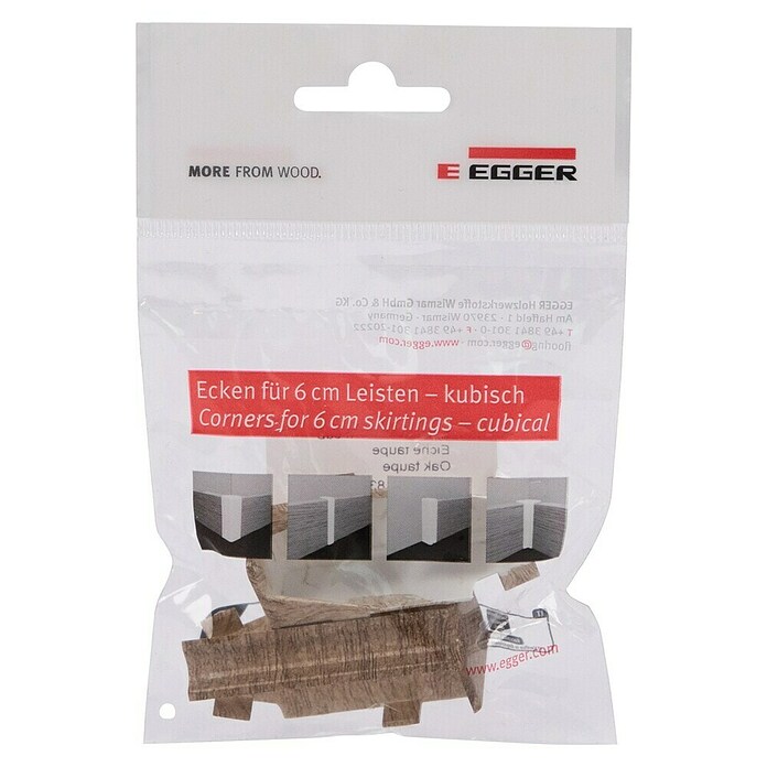 Egger Innenecke Cubical (Eiche taupe, 2 Stk., Passend für: Egger Cubical Sockelleisten 14 x 58 mm) | BAUHAUS