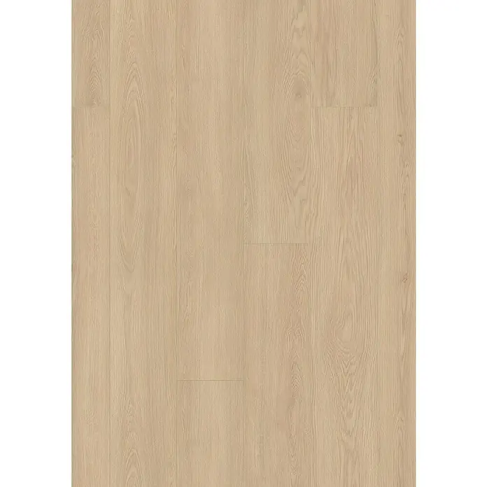 LOGOCLIC Family Laminat - Eiche Diosa, Landhausdiele, 1.288 x 195 x 7 mm - Helles Laminat in Holzoptik. Die Oberfläche hat eine natürliche Maserung und eine matte Optik, die sich ideal für moderne Wohnräume eignet.