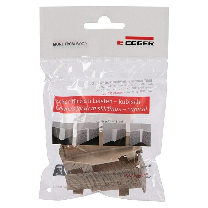 Egger Innenecke Cubical (Eiche graubraun, 2 Stk., Passend für: Egger Cubical Sockelleisten 14 x 58 mm) | BAUHAUS
